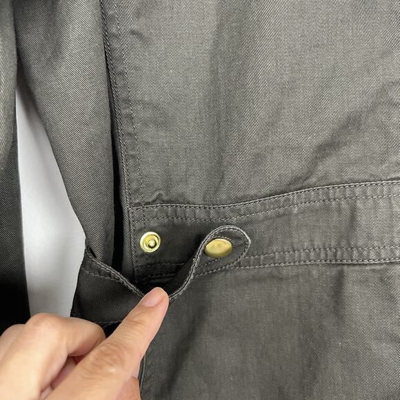 J Crew Factory Womens XS Resin Coated Twill Field Utility Jacket Green Zip Front - Picture 11 of 11